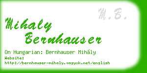 mihaly bernhauser business card